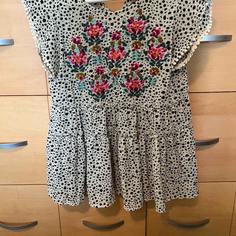 Embroidered Mod Boutique Blouse Cheetah Embroidered